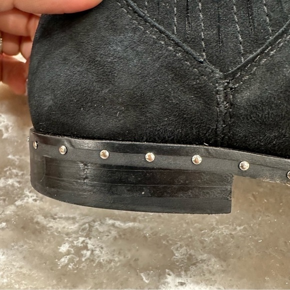 Rebecca Minkoff Madysin Black Suede Silver Studded Booties size 7 - Picture 10 of 13